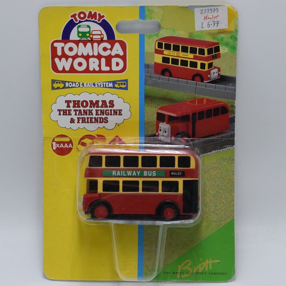 BULGY Motorized Red Bus 1995 TOMY Thomas & Friends Trackmaster Railway Train